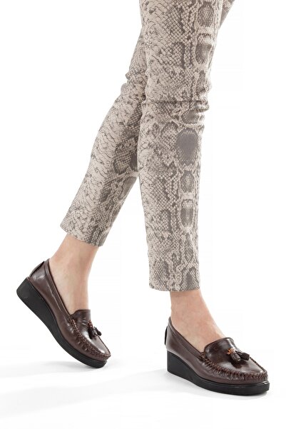 ARTI ARTI AYAKKABI Plus-Artı001-7475-501 Genuine Leather Orthopedic Women's Laceless Brown Roc Shoes