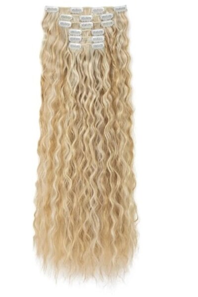 OEM - Clip-in hair extensions, ash blonde, 55 cm