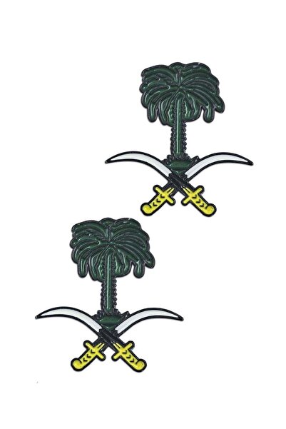 Generic ملصق معدني بشعار المملكة العربية السعودية، قطعتين، للجوال أو أي سطح أملس