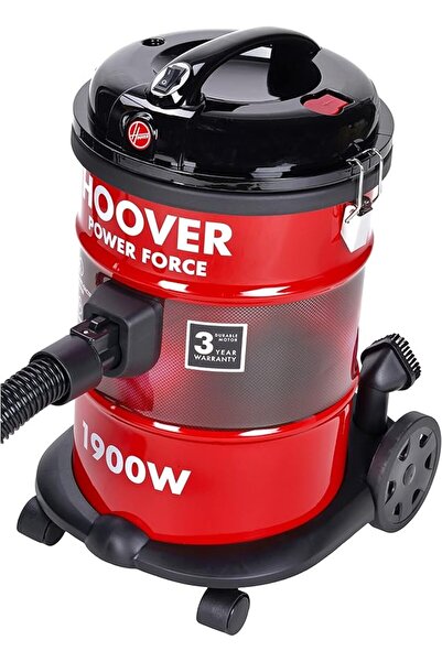 Hoover Power Force Drum Vacuum Cleaner 18 Litre Capacity, 1900 W Red HT87-T1-ME