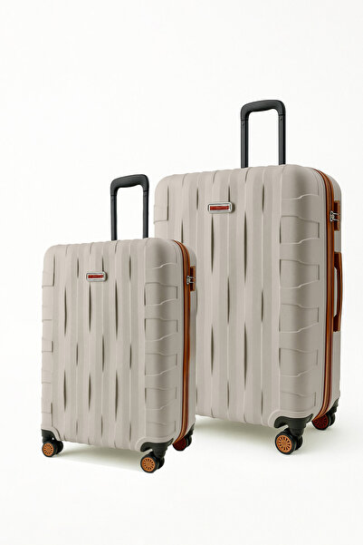 louisiana polo 2'li Valiz Seti Büyük Boy - Kabin Boy Vizon-Taba 1167