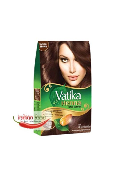 Vatika Vopsea de păr cu henna - maro (vopsea de păr cu henna satinată) 60g