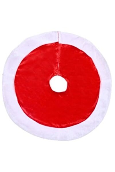 Jumbo Red Velvet White Christmas Tree Skirt Mat