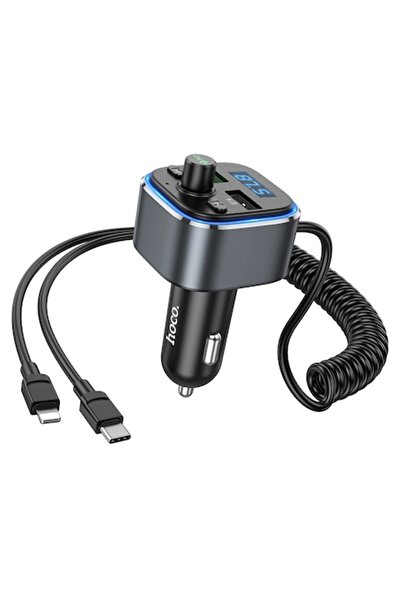 HOCO Premium Product Πομπός FM αυτοκινήτου HOCO, Bluetooth, 2x USB QC3.0, Ασημί