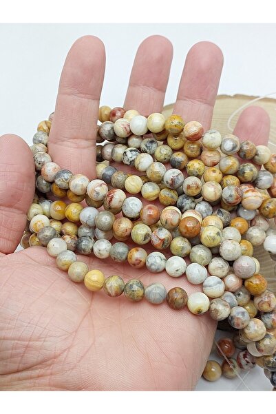 Yasamtohumu Agat Stone Natural Tone Mix String 8mm – Material din margele din...