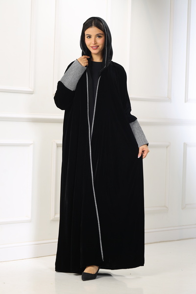 ZAHRA Winter abaya woven from soft velvet - warmth and elegance