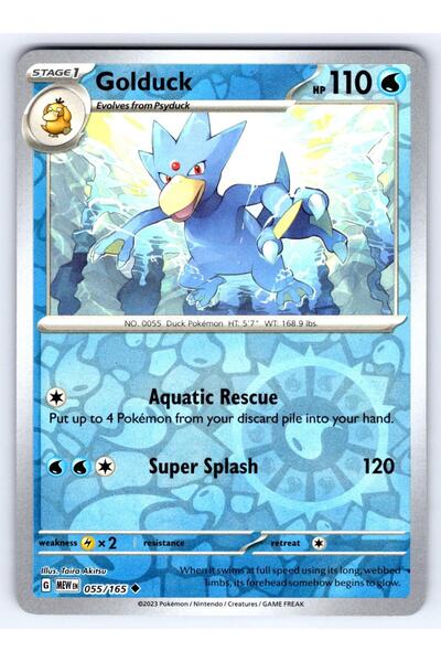 Pokemon TCG جولدك [هولو عكسي] # 55 بطاقة بوكيمون سكارليت وفيوليت 151 الأصلية