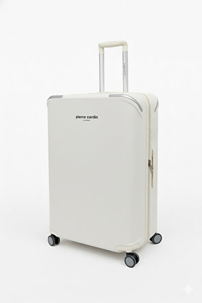 Pierre Cardin Büyük Boy %100 Polipropilen Valiz Beyaz 04PC7090