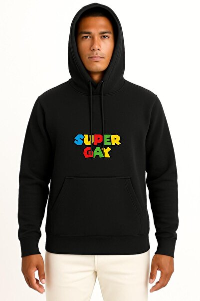 Bahriyeli Collection cu glugă Super Chest cu imprimeu Unisex Swea tricou