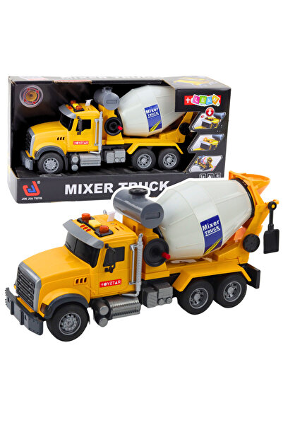 LEAN Autobetoniera galbena cu lumini sunete tambur rotativ baterii incluse