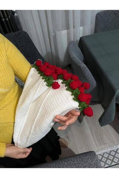 ARTTMACRAME El Yapımı Güllü Buket Şal Battaniye – Anneler Günü & Özel Hediye ...