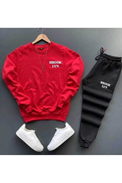 woonkey Unisex Oversized Brooklyn Printed Tracksuit Set 2Pcs Set