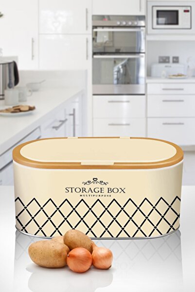 Reoona Metal Kitchen Storage Box – with Lid, Stylish Design, Multi-Purpose Storage Container