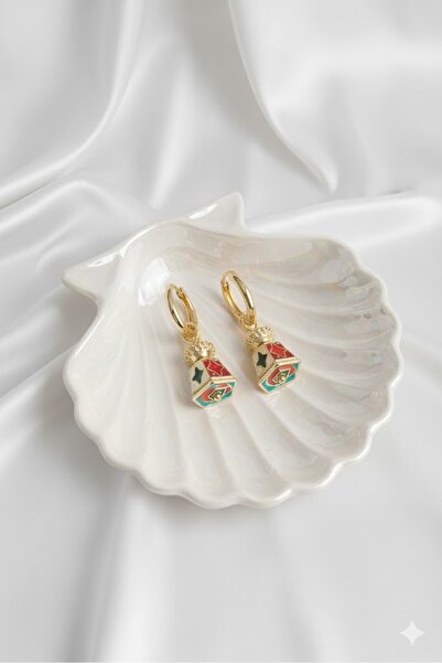 Dorvina Brass Women's Earrings Gold Color Colorful Vintage Chinese Enamel Model |   Stylish and Durable Jewelry, Accessory