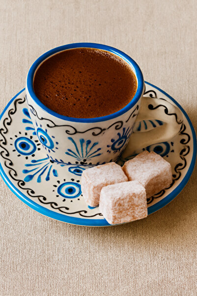 MUGUSA HEDİYELİK طقم فناجين قهوة مصنوع يدويًا من السيراميك الصيني بنقش بارز ع...