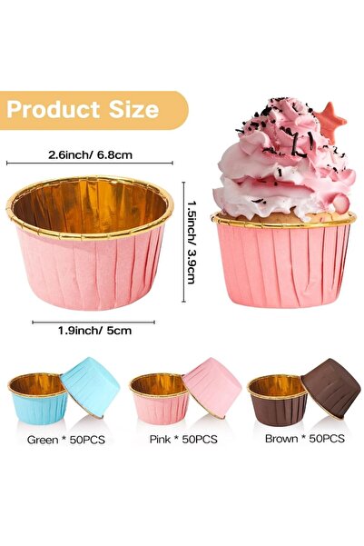 FORHOUSE Set of 50 muffin tins, Baking paper, Single use, Grease and spill resistant