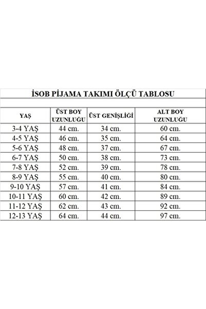 Yağmur Giyim İsob Blue Star Patterned Interlock 100% Cotton Boys Pajama Set 3-13 Years 42006