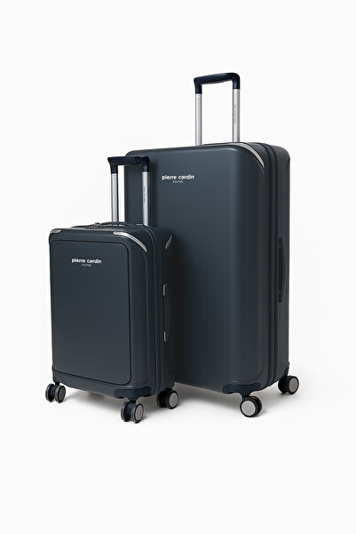Pierre Cardin Büyük Ve Kabin Boy 2'li Set %100 Polipropilen Valiz Lacivert 04...