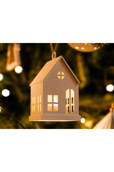 Barstech Tealight Mumluk Kış Evleri, Çam Ağaçı Süsü , Balkon Süsü, Konsol Süs...