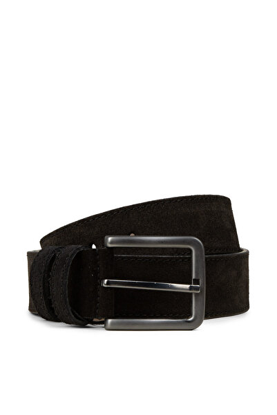 Deery Genuine Suede Black Men's Belt