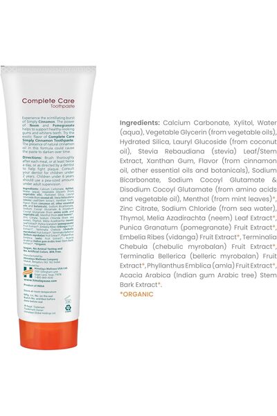 Himalaya Botanique Complete Care Toothpaste, Cinnamon, Fluoride-Free, 5.2 oz (Pack of 4)
