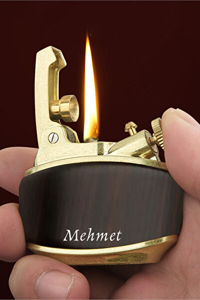 Police Kişiye Özel İsimli İsim Baskılı Ahşap Görünümlü Lüks Benzinli Çakmak