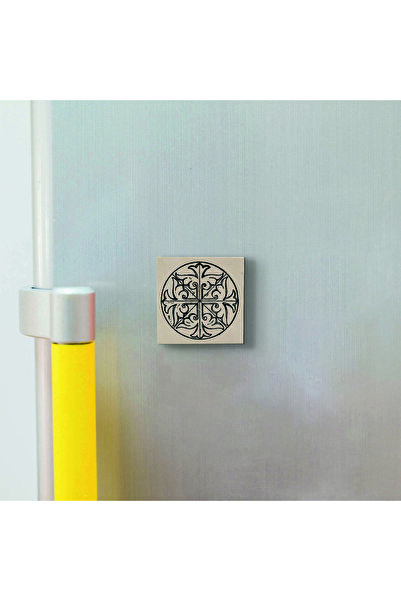 Souvenest Byzantine Circular Panel Printed Natural Stone Magnetkd-091 Refrigerator Ornament