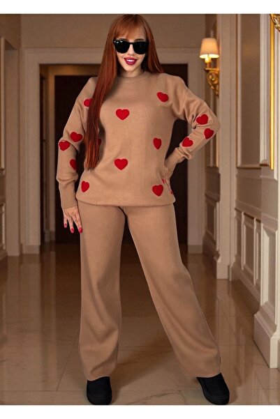 styleFlex Set with embroidered hearts made of elastic knit, 50% viscose