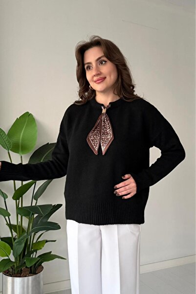 Elfin Soft Women's Knit Sweater with Scarf