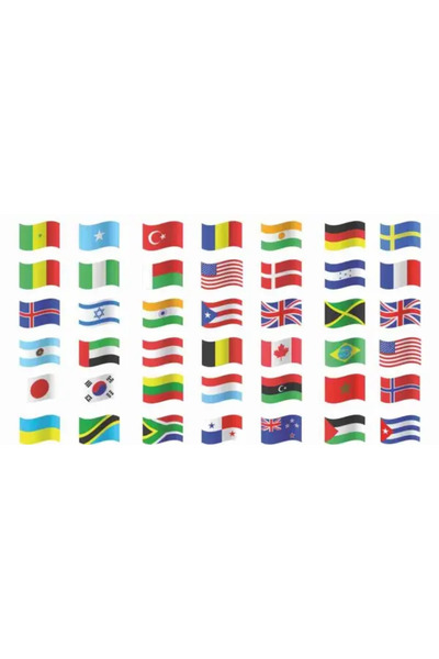 autostickere Set 70 autocolante - Steaguri internaționale