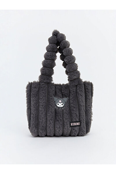 LC Waikiki Geantă de umăr de pluș pentru fete Özmarka New Season Kuromi cu im...