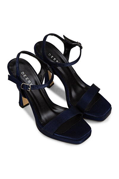 Deery Women's Navy Blue Satin Evening Shoes