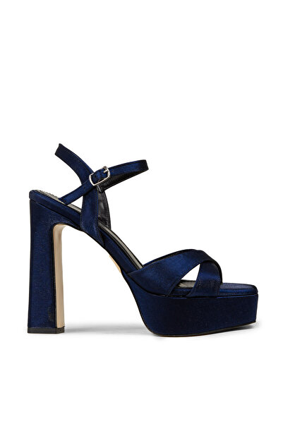 Deery Women's Navy Blue Evening Dress Platform Heel Shoes