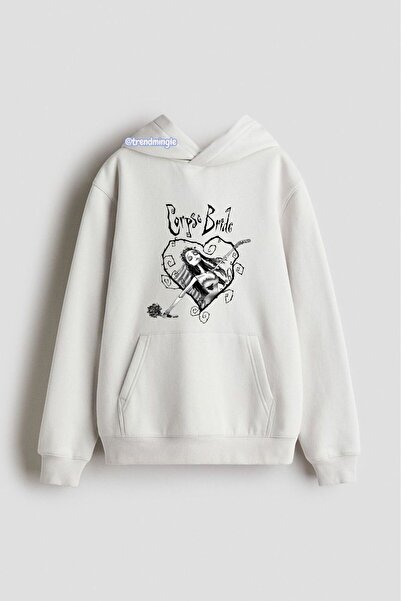 DEEFWEAR White  Bride Vintage Printed Oversized Hoodie Unisex Sweatshirt-Trendmingle