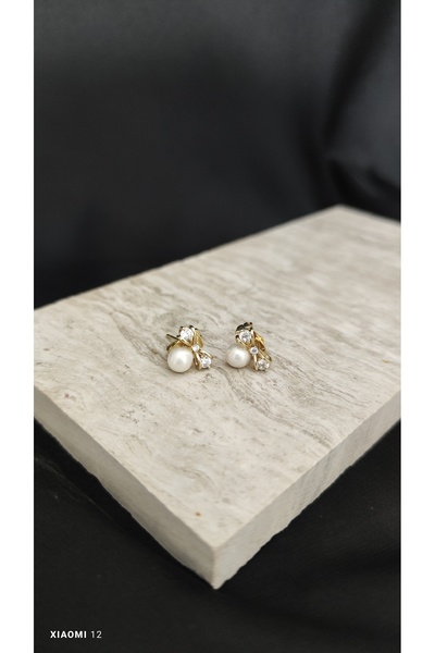 Desire Xuping 14K İnci ve Zirkon Taş Detaylı Küpe