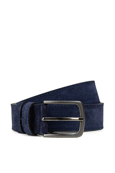 Deery Genuine Suede Navy Blue Men's Belt