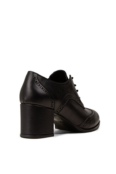 Deery Women's Genuine Leather Black Casual Heeled Shoes