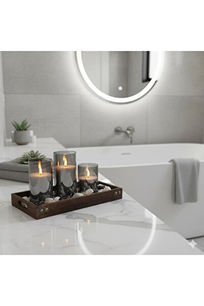 Grc Accessory Gerçek Alev Efektli LED Mum Seti (3’lü) – Kumandalı, Zaman Ayar...