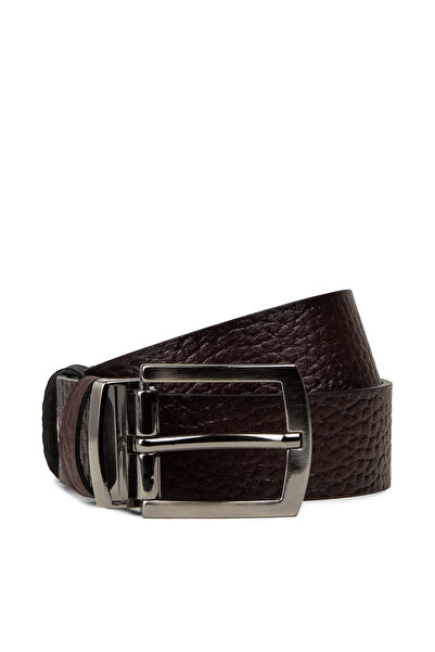 Deery Genuine Leather Claret Red - Black Double Sided Men's Belt