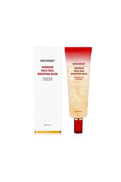 MEDITHERAPY Shumage Gold Seal Wrapping Collagen Peel-Off Face Mask with Gold Threads, 3.17 oz