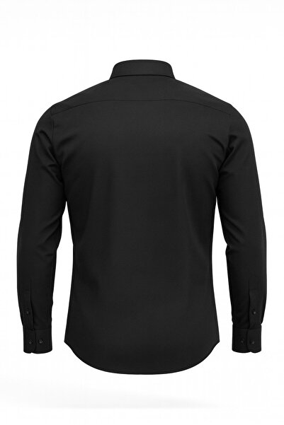 Plus Scorpion Ανδρικό πουκάμισο Classic εφαρμοστό – Ύφασμα που αναπνέει, κομψό πουκάμισο γραφείου, λευκό/μαύρο