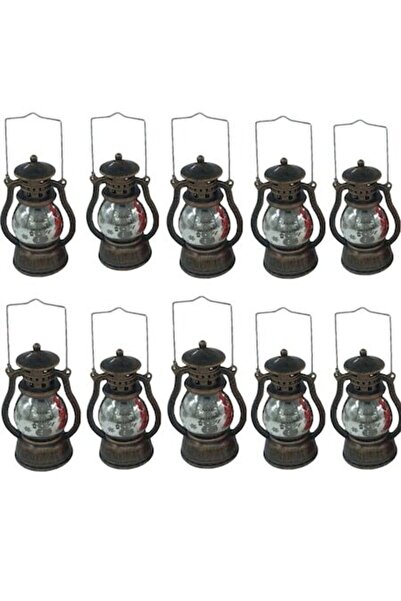 HOZRO Set de 10 felinare decorative, LED cald, 10 cm, argintiu, model 117-85