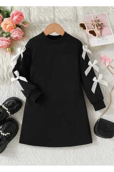 BEBEĞİME ÇORAP Φόρεμα για κορίτσια με μακρυμάνικο φιόγκο