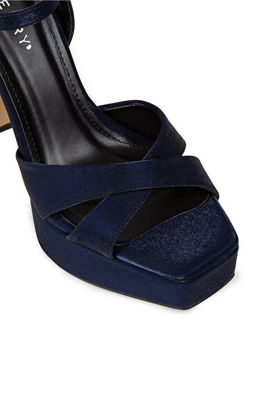 Deery Women's Navy Blue Evening Dress Platform Heel Shoes