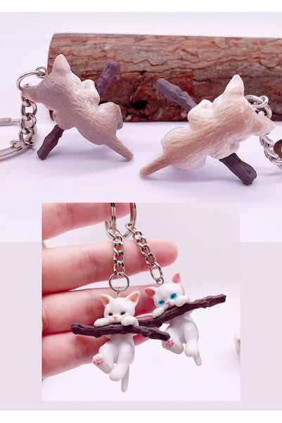 Alvora Cat Keychain, Cat Bag Car Keychain Mobile Phone Cat Keychain Wallet / 4Pcs
