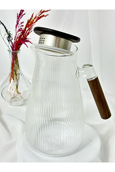 aden glass Akasya Kapak Ve Kulplu Sızdırmaz Süzgeçli Isıya Dayanıklı Cam Süra...