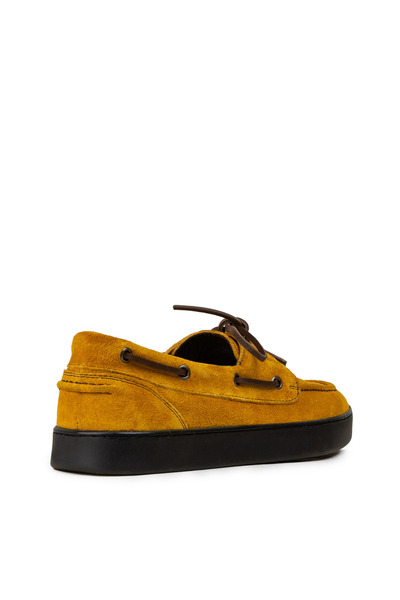 Deery Men's Genuine Suede Yellow Casual Marine Shoes