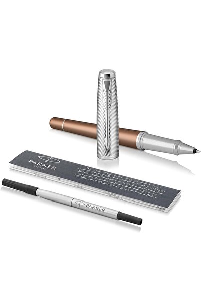 Parker قلم حبر اوربان ممتاز برتقالي مع حواف من الكروم| قلم حبر جاف مع عبوة تعبئة سوداء|صندوق هدايا| 8604