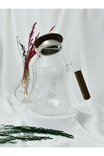 aden glass Akasya Kapak Ve Kulplu Sızdırmaz Süzgeçli Isıya Dayanıklı Cam Süra...