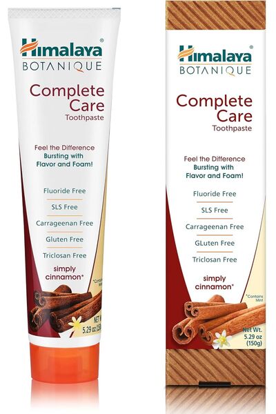 Himalaya Botanique Complete Care Toothpaste, Cinnamon, Fluoride-Free, 5.2 oz (Pack of 4)
